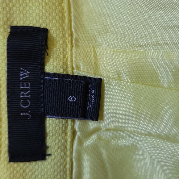 J. Crew | Bright Yellow A-line skirt with Lace Detail Side Pockets Size 6 - Picture 6 of 6